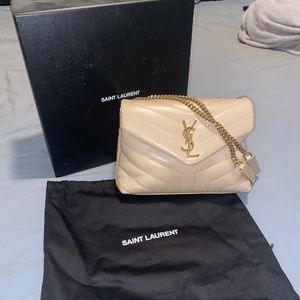 YSL LouLou Small Beige/Light Pink